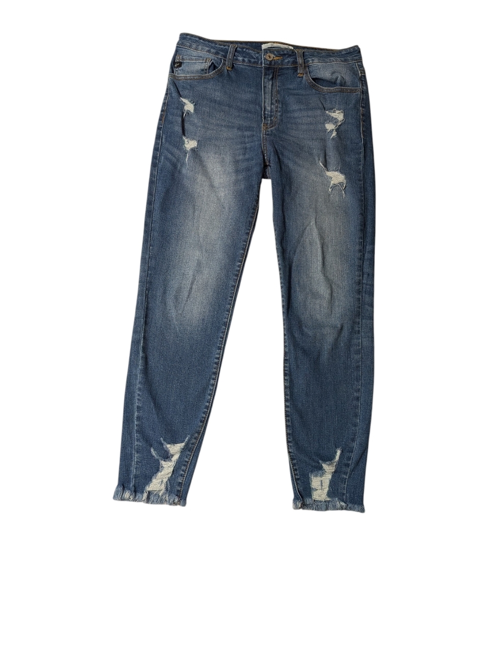 KanCan Distressed Frayed Hems Cropped Jeans
